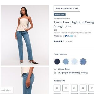 Abercrombie & Fitch Curvy Fit Jeans